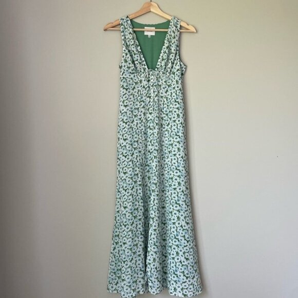 NEW Reformation Ceara Midi Dress Daisy Meadow Green Floral | US 0 UK 4 - Picture 9 of 16